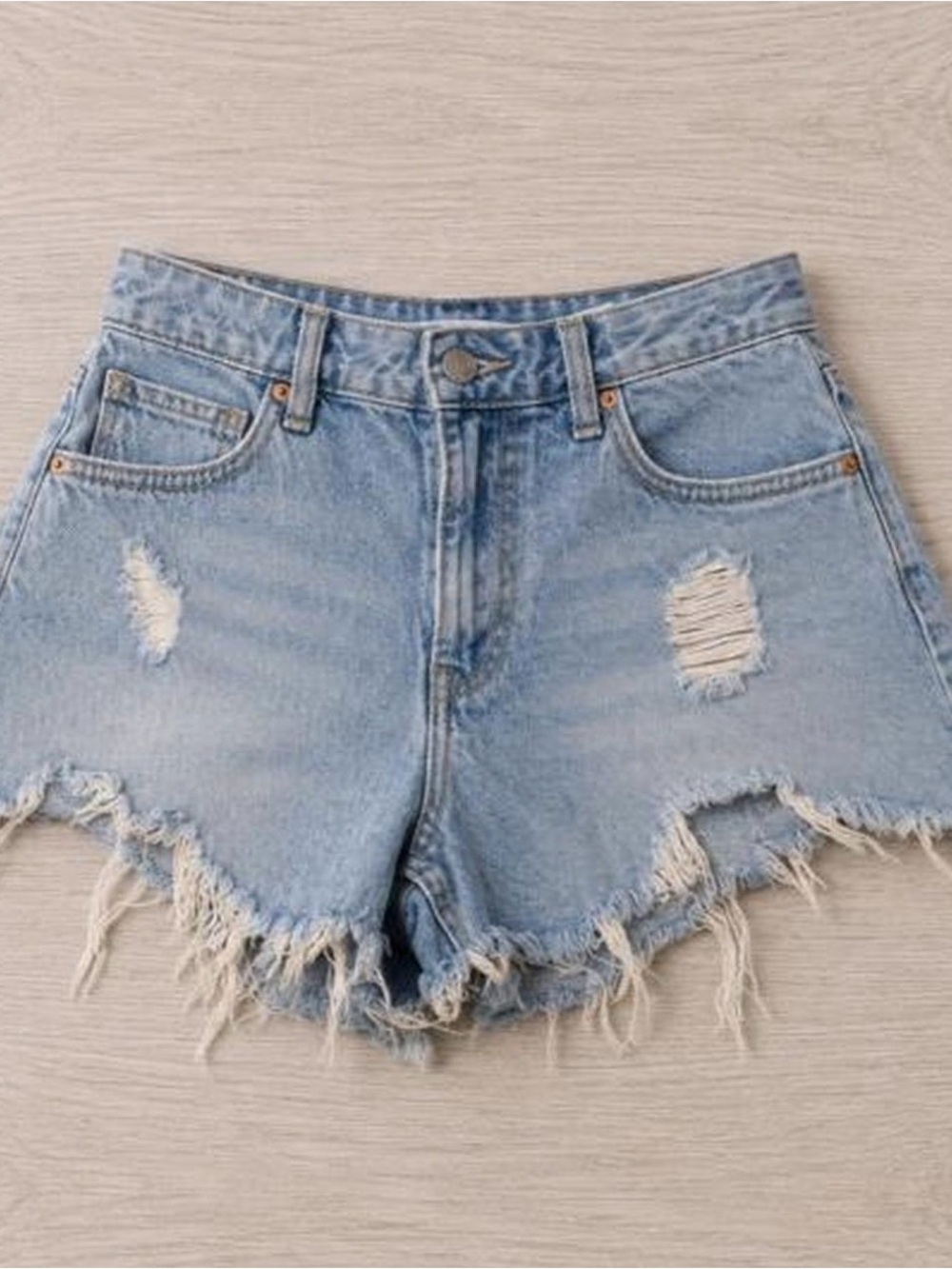 Forever 21 Distressed Light Blue Denim Cutoff Shorts